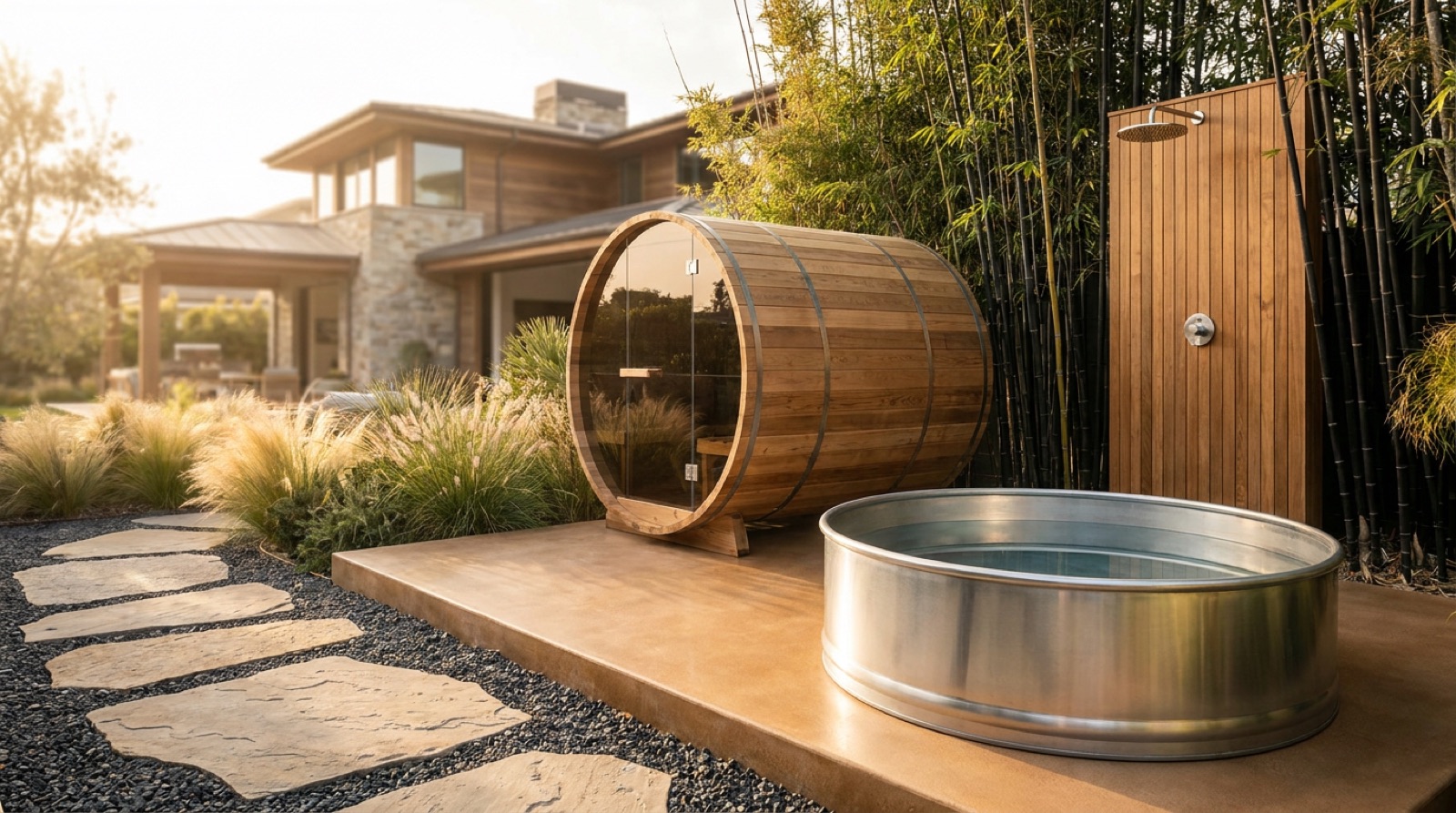 The Wellness Garden — Cold Plunge, Sauna, and the Backyard Built for Recovery — San Diego Landscape Remodeling