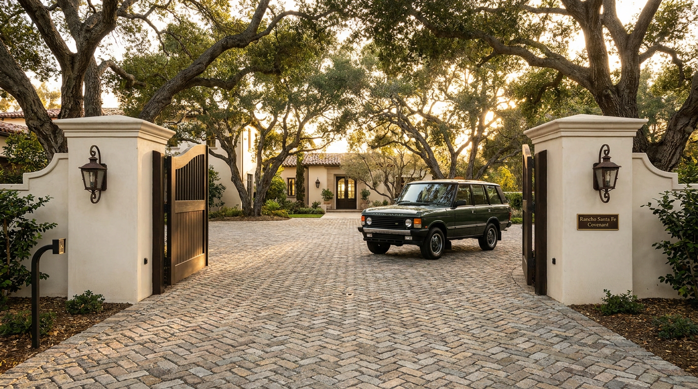 Driveway Pavers in Rancho Santa Fe — Motor Court and Entry Material Guide — San Diego Landscape Remodeling