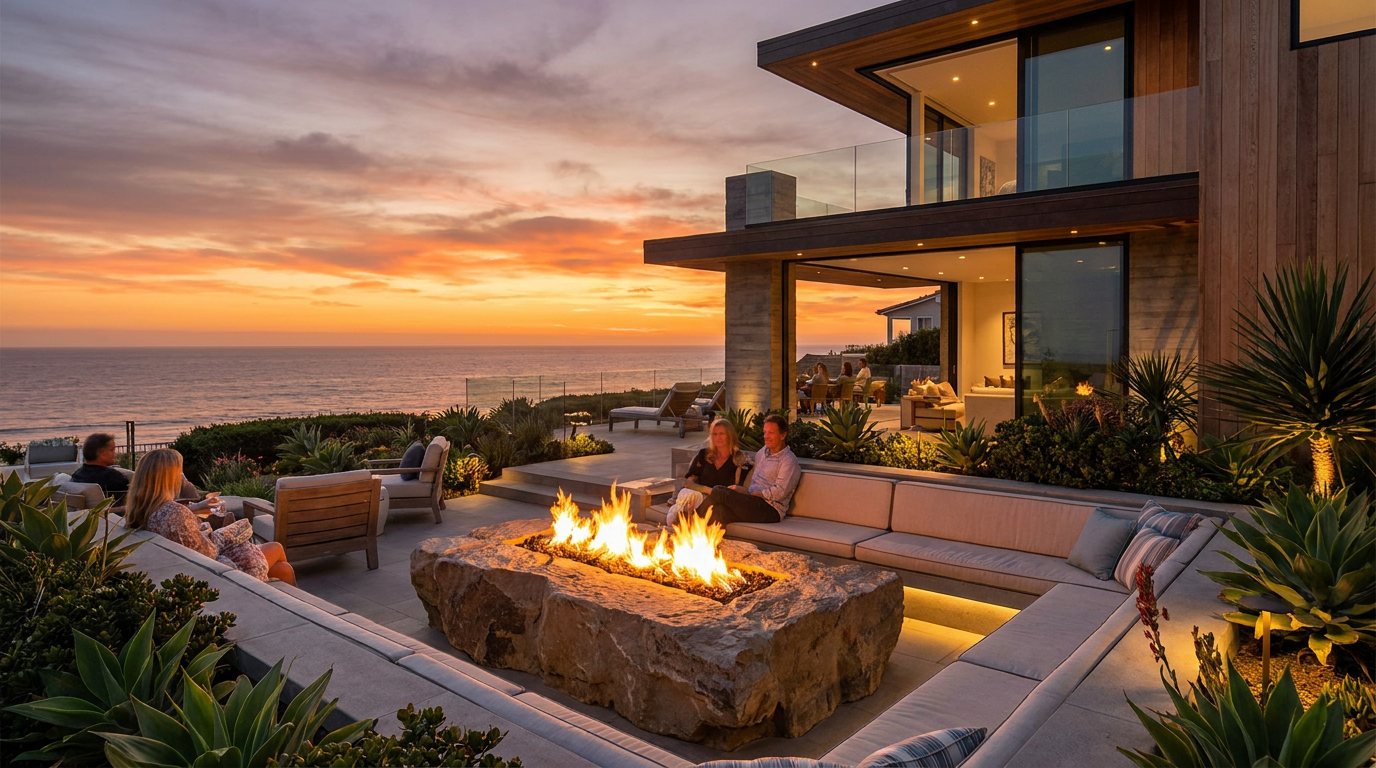 Fire Pit Design in La Jolla — Coastal Fire Features Built for Salt, Wind, and View — San Diego Landscape Remodeling