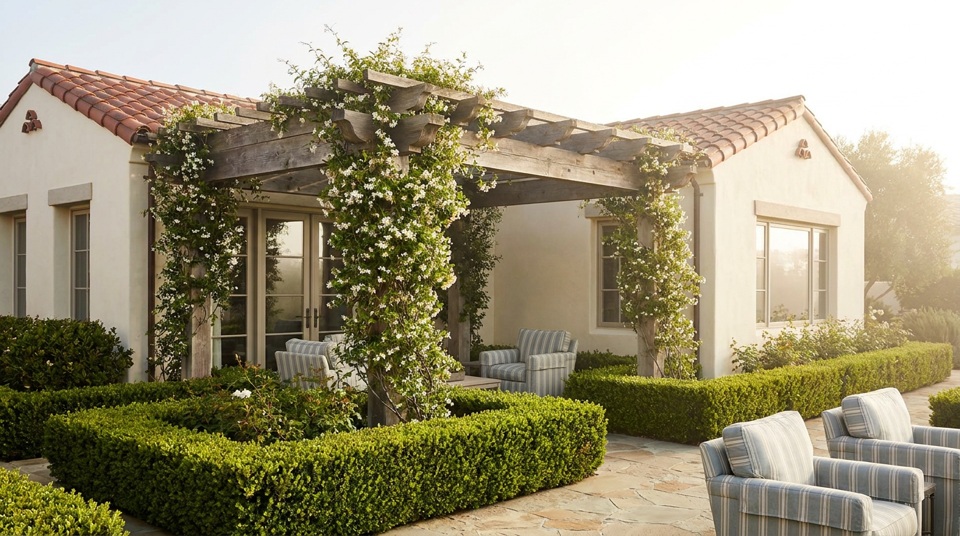 Pergola Design in Del Mar — Village-Scale Shade Structures Built to Last — San Diego Landscape Remodeling