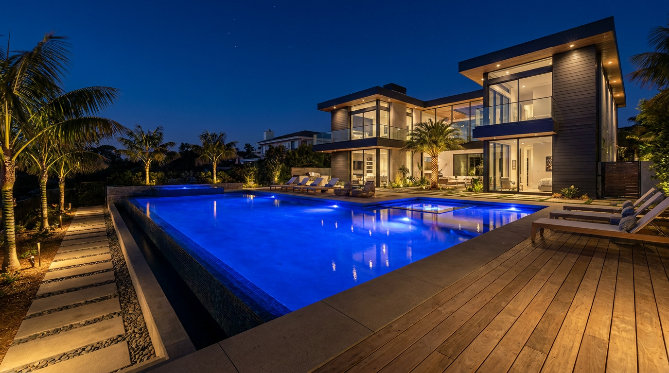 Pool Lighting in San Diego: LED, Deck, and Landscape Lighting — San Diego Landscape Remodeling