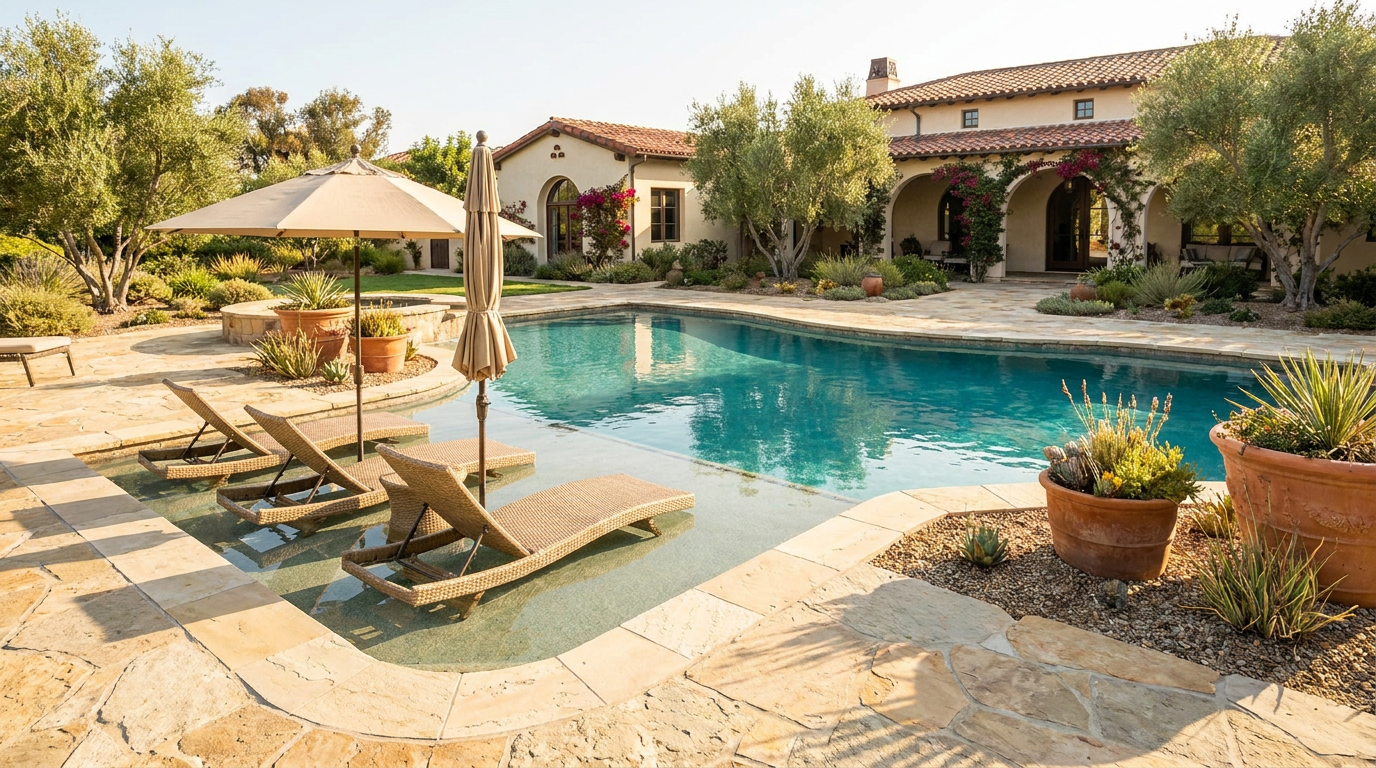 Tanning Ledges and Baja Shelves for San Diego Pools — San Diego Landscape Remodeling